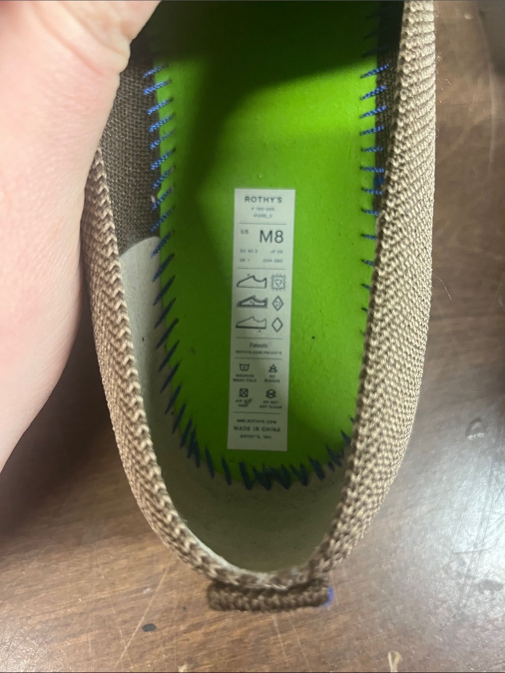 Rothy's Portobello Brown Tan The Ravello Slip On Loafer Sneaker- 8 US - Picture 2 of 7